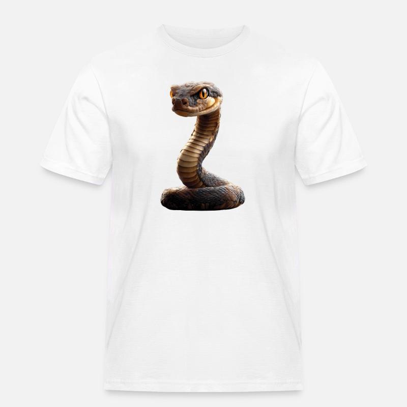 Schlange Python Kobra Klapperschlange Schlangen - Männer Workwear T-Shirt - Weiß