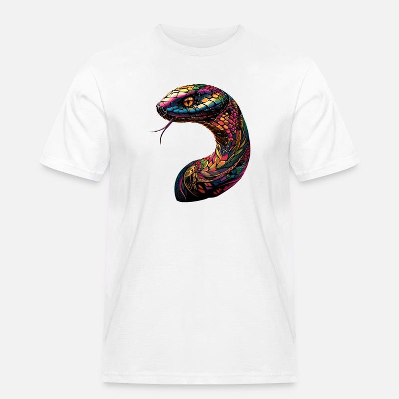 Schlange Python Kobra Klapperschlange Schlangen - Männer Workwear T-Shirt - Weiß
