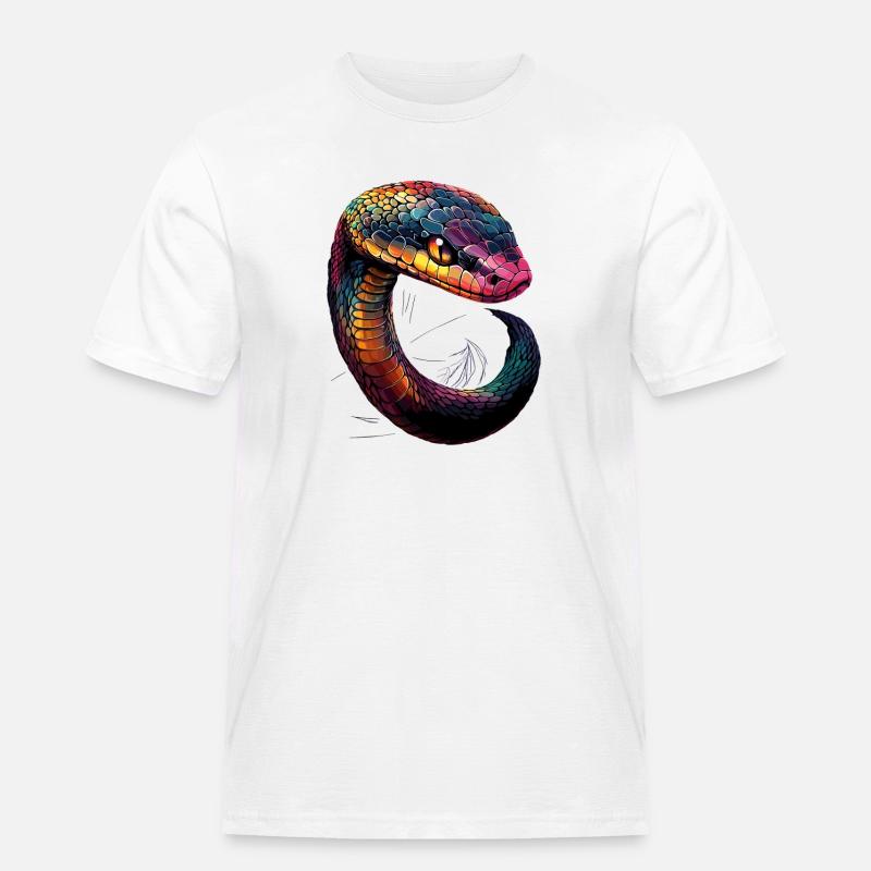 snake, python, cobra, rattlesnake, snakes - Men's Workwear T-Shirt - white