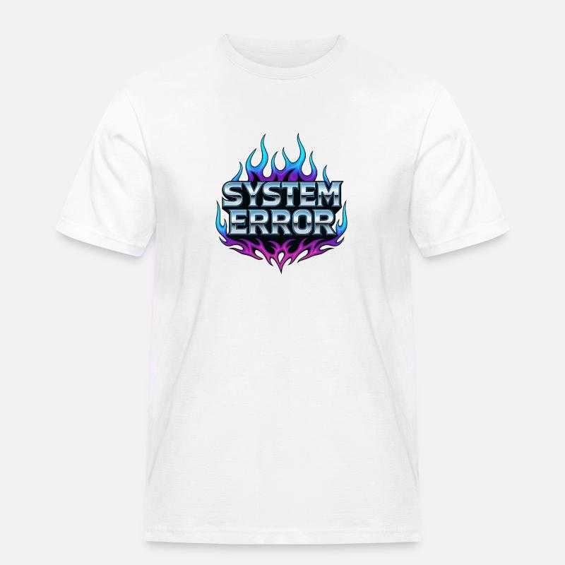 Flame Graphics System Error - Men's Workwear T-Shirt - white