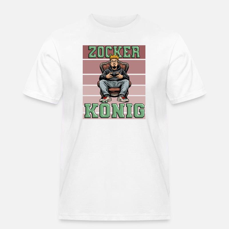 Zocker König - gaming controller - Männer Workwear T-Shirt - Weiß