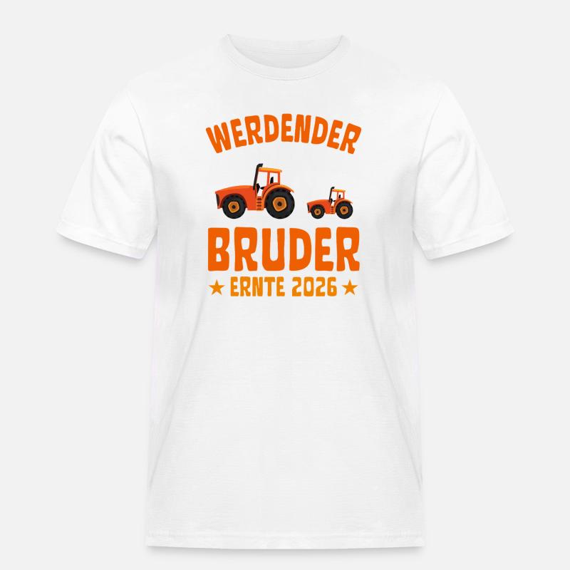 Werdender BRUDER Ernte 2026 Traktor - Männer Workwear T-Shirt - Weiß