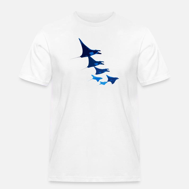 Manta Ray, Devil Ray, Stingray, Diver - Men's Workwear T-Shirt - white
