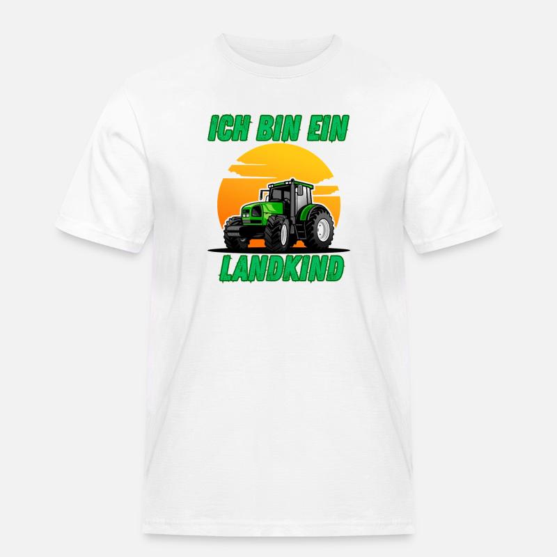Traktor - Ich bin ein Landkind - Männer Workwear T-Shirt - Weiß