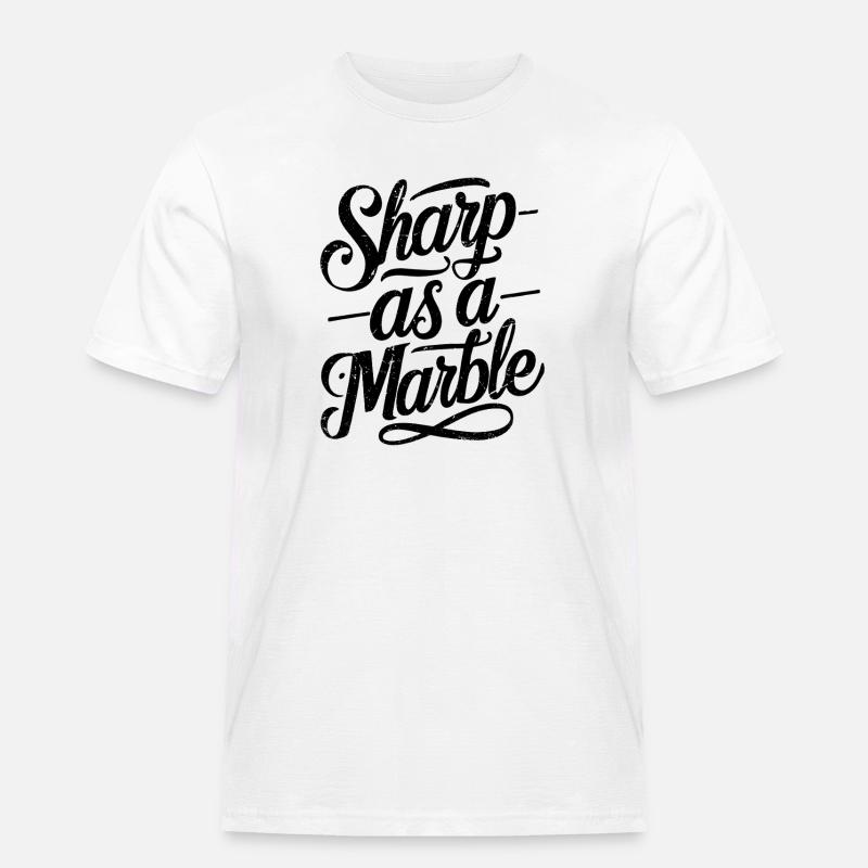 Sharp as a Marble - Männer Workwear T-Shirt - Weiß