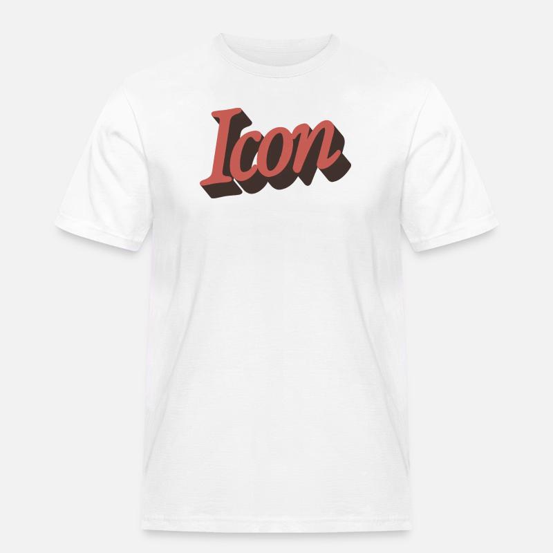 Retro Icon Script in Herbstorange - Männer Workwear T-Shirt - Weiß