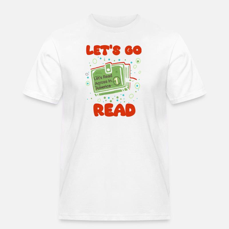 Lesen Sie Quer durch Amerika - Männer Workwear T-Shirt - Weiß
