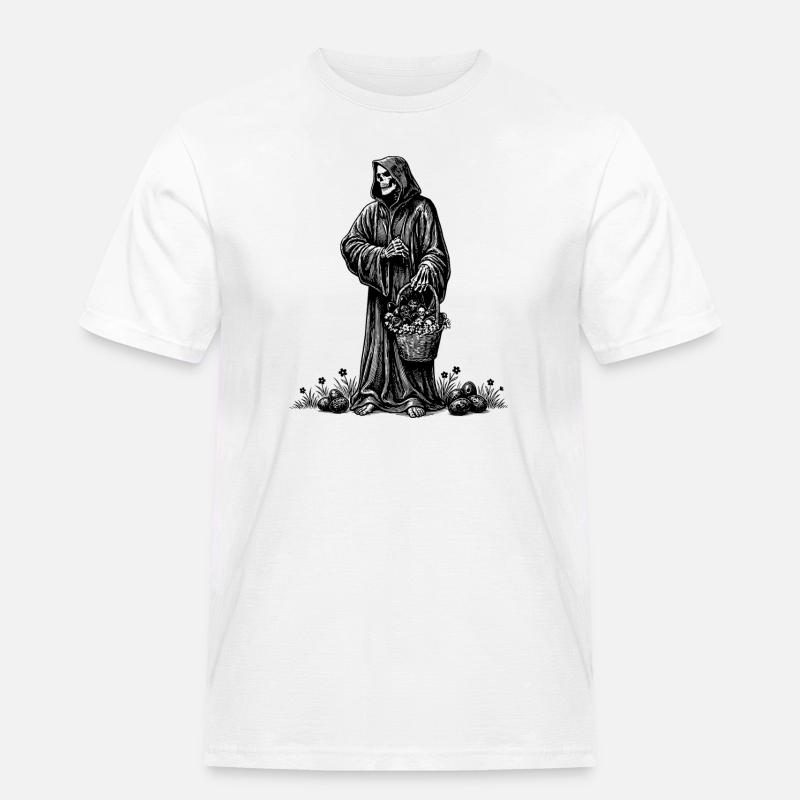 Todesfigur Osterkorb Versteckte Eier Gras - Männer Workwear T-Shirt - Weiß