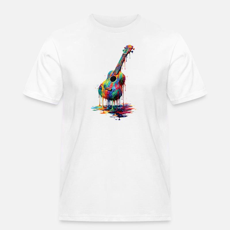 Ukulele with dripping paint - Men's Workwear T-Shirt - white