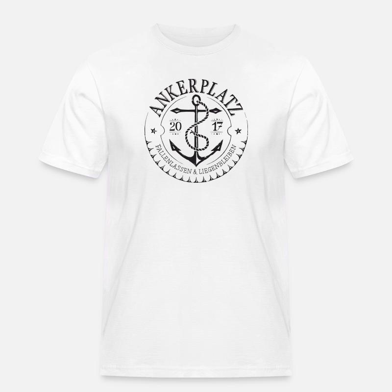 noir d'amarrage - T-shirt Workwear homme - blanc