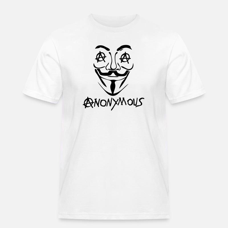 anarchy logo anonymous2 mask mask - Men's Workwear T-Shirt - white