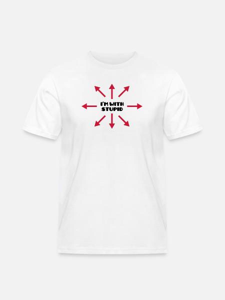 I'm with stupid :) (V) - Men's Workwear T-Shirt - white
