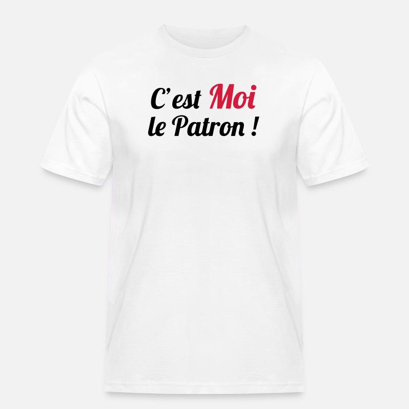 c'est MOI le Patron ! - Männer Workwear T-Shirt - Weiß