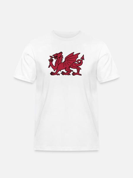welsh red dragon wales cymru - Men's Workwear T-Shirt - white