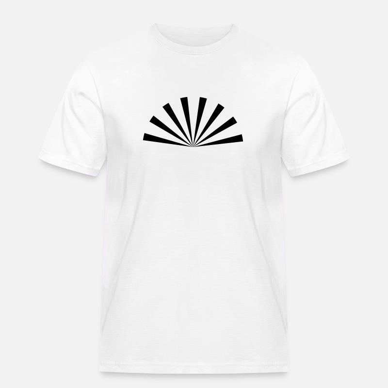 Half Sunburst - Männer Workwear T-Shirt - Weiß