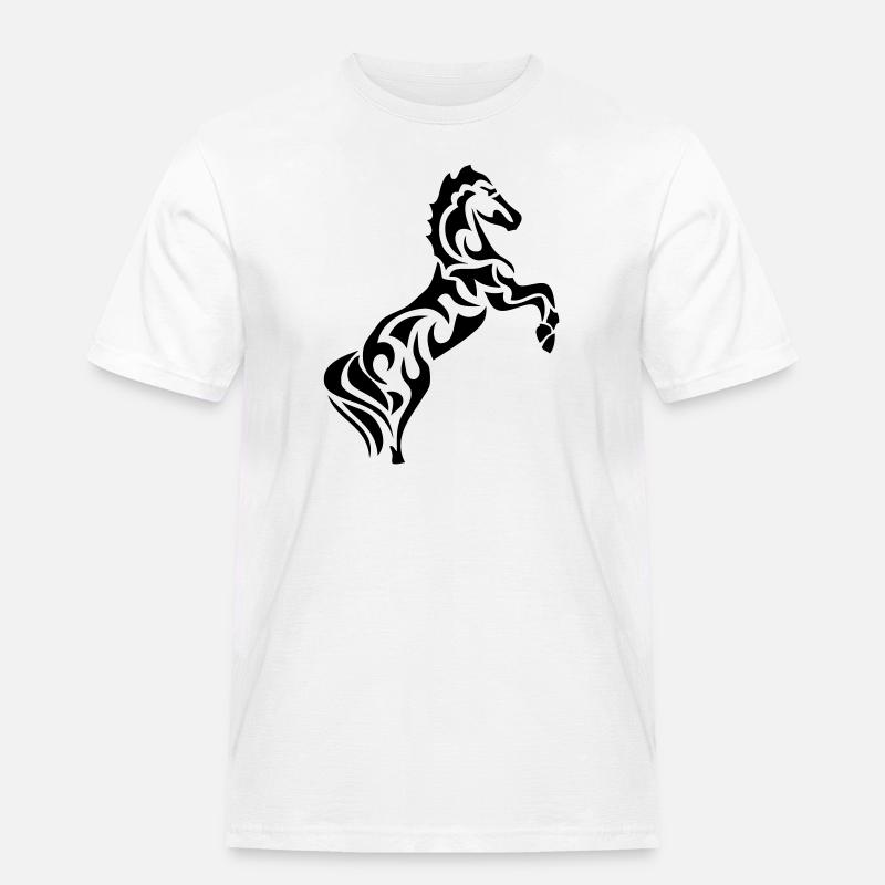 Pferd Pferd Tribal1 - Männer Workwear T-Shirt - Weiß