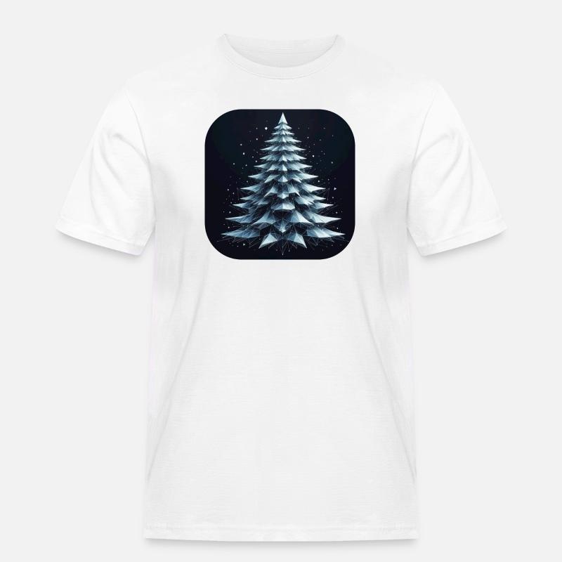 Weihnachtsbaum Tannenbaum Polygone Grün - Männer Workwear T-Shirt - Weiß