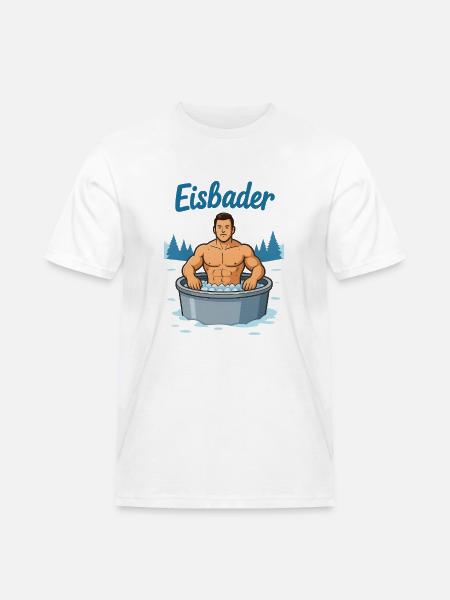Eisbader Muskelmann im Eisbad - Men's Workwear T-Shirt - white