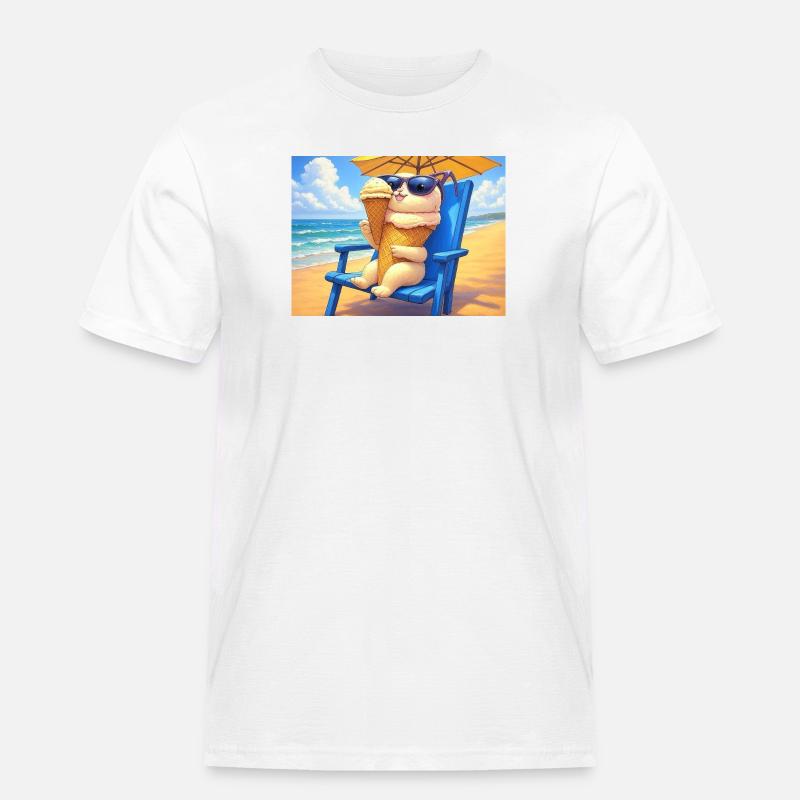 Strand Bunny Eiscreme Sonnenbrille - Männer Workwear T-Shirt - Weiß