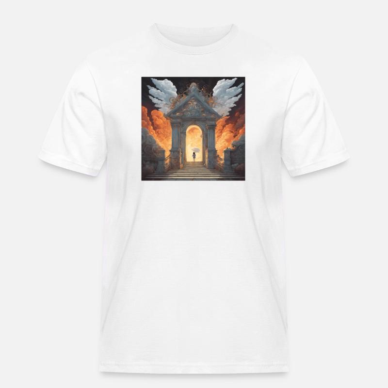 Himmel oder Hölle - Männer Workwear T-Shirt - Weiß