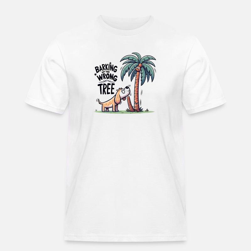 Barking Up The Wrong Tree - Männer Workwear T-Shirt - Weiß
