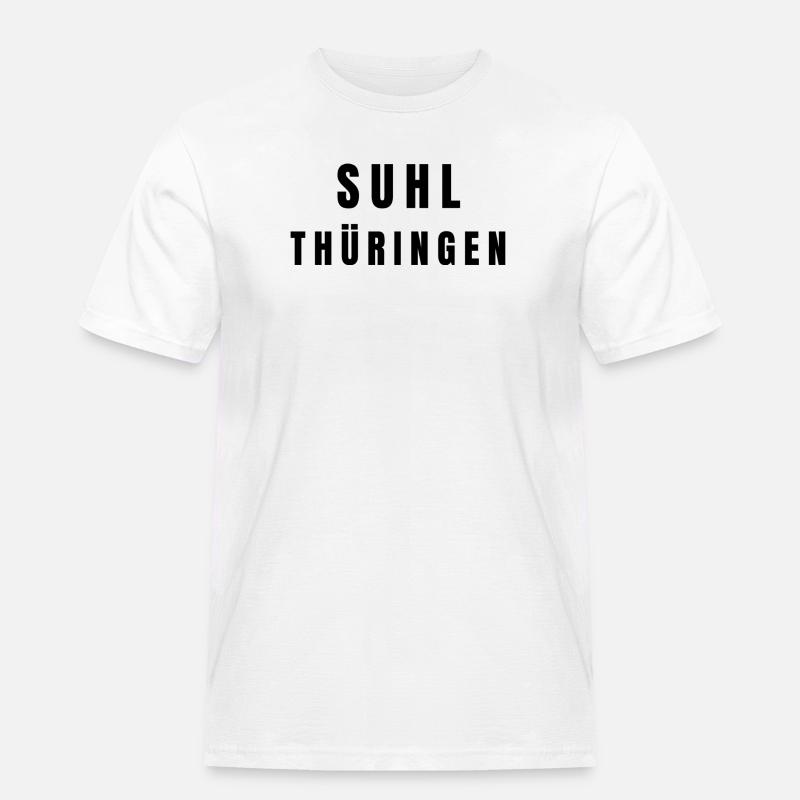 Suhl Thüringen - Männer Workwear T-Shirt - Weiß