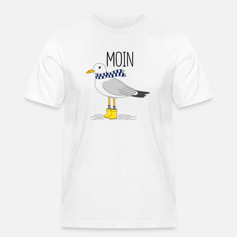 Möwe und das meer - Männer Workwear T-Shirt - Weiß