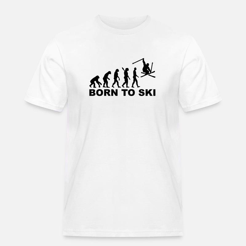 Ski - Männer Workwear T-Shirt - Weiß