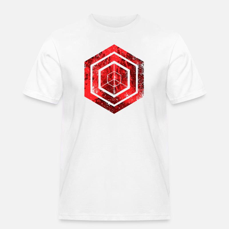 hexagon programming programmer coding geometric - Men's Workwear T-Shirt - white