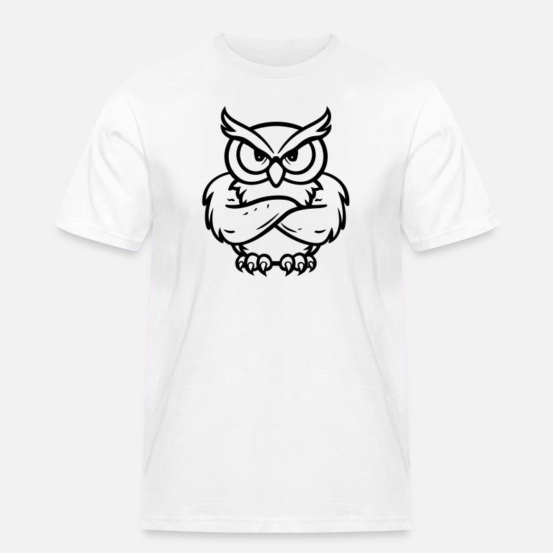 eule comic - Männer Workwear T-Shirt - Weiß