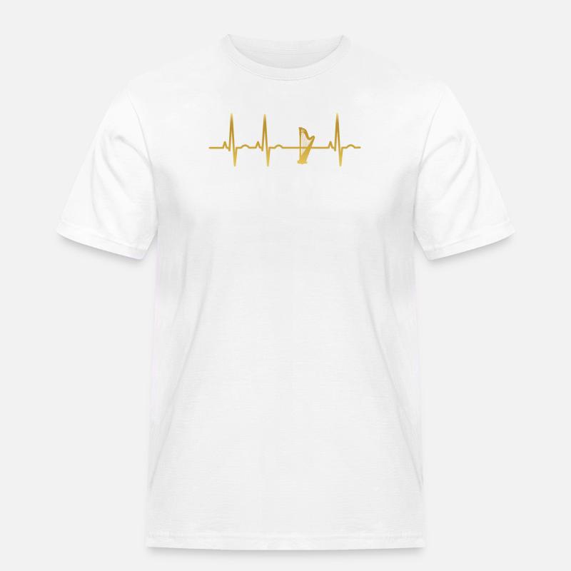 evolution ekg heartbeat harfe harp - Männer Workwear T-Shirt - Weiß