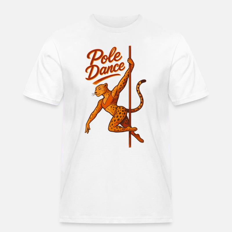 Pole Dance Leopardin Poledancerin Geschenk - Männer Workwear T-Shirt - Weiß