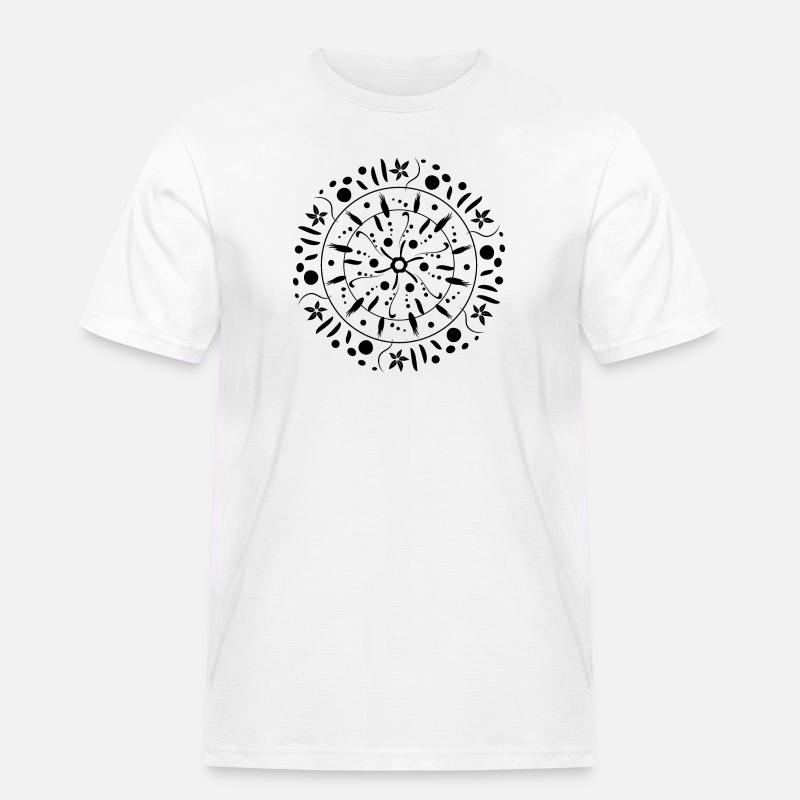 Getreide Kreis Muster Geschenkidee - Männer Workwear T-Shirt - Weiß