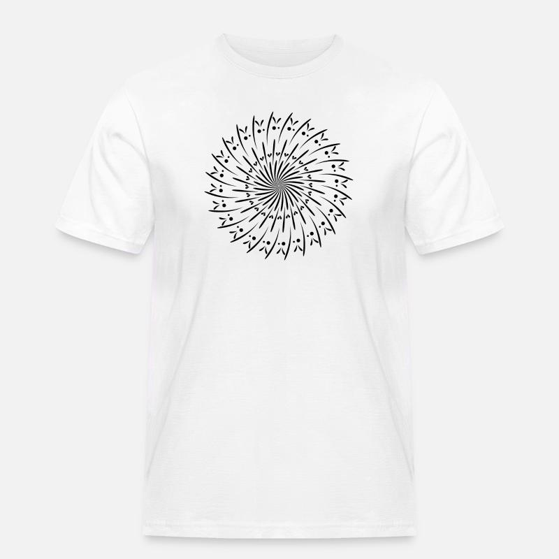 Drehende Kreis Muster Kreis Geschenkidee - Männer Workwear T-Shirt - Weiß