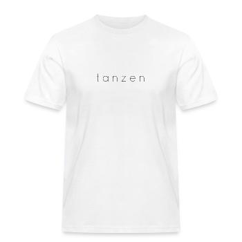 tanzen (schlicht) - Männer Workwear T-Shirt - Weiß - Vorne - AI Model Male 185 dark (185cm)