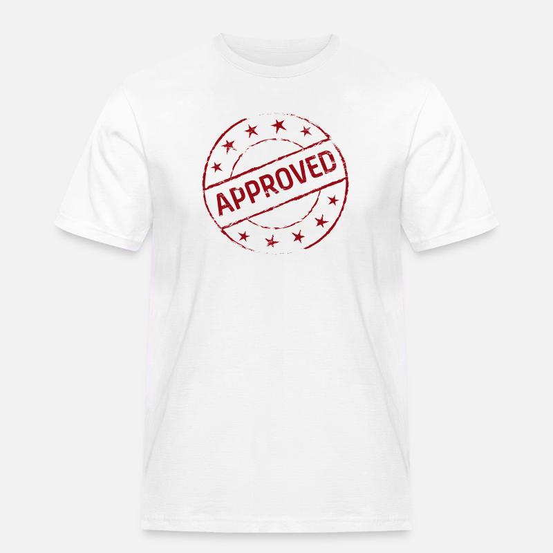 Approved Symbol Geschenk Geschenkidee - Männer Workwear T-Shirt - Weiß