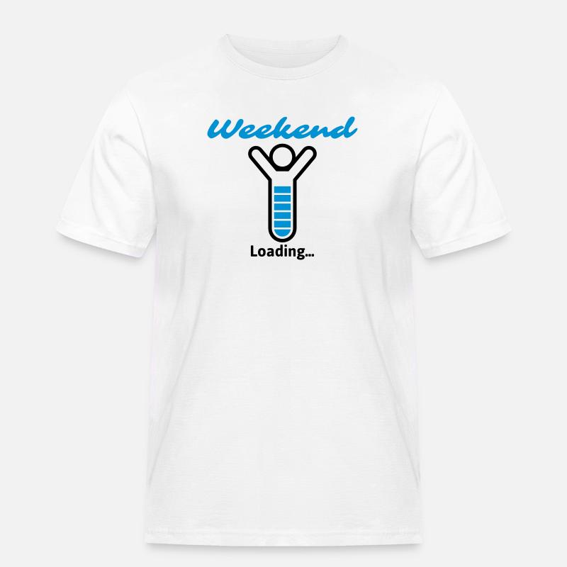 Weekend Loading... - Männer Workwear T-Shirt - Weiß