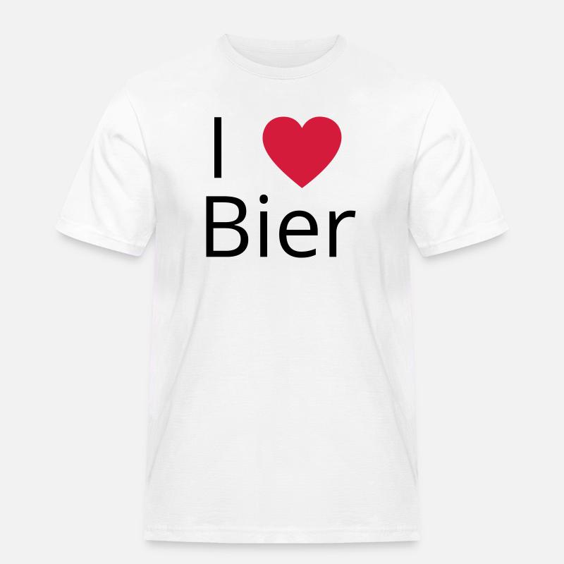 Ich liebe Bier Gechenkidee - Männer Workwear T-Shirt - Weiß