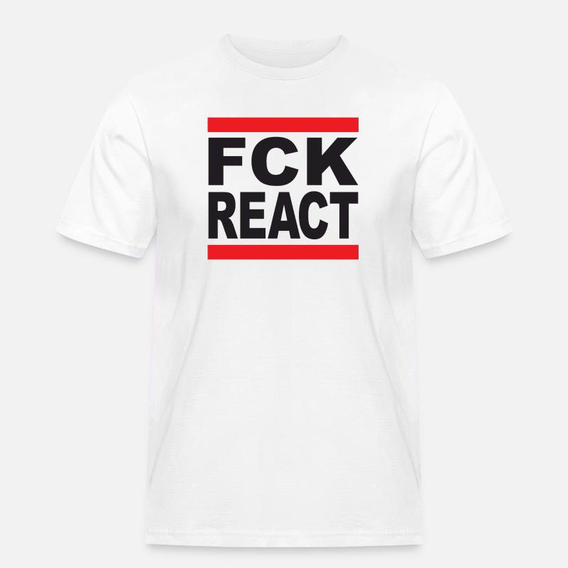 FCK REACT - Männer Workwear T-Shirt - Weiß