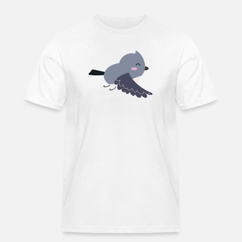 Süßer Vogel Geschenkidee - Männer Workwear T-Shirt - Weiß