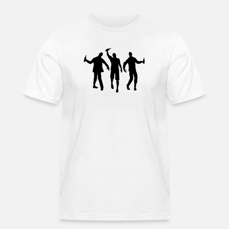 Drunk Zombies - Männer Workwear T-Shirt - Weiß