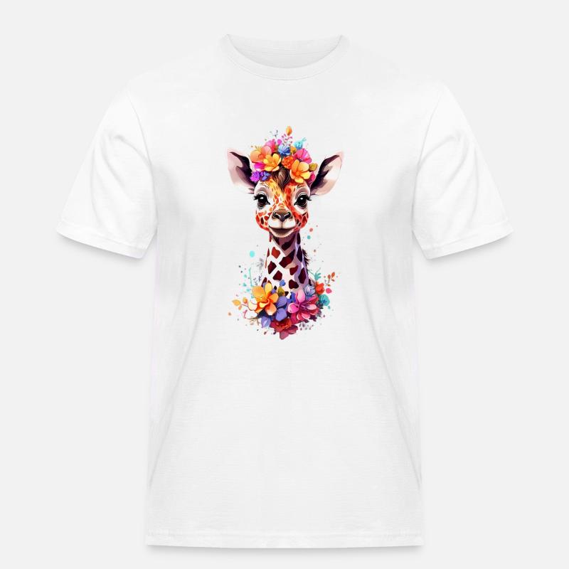 Giraffe V1 24 36 - Männer Workwear T-Shirt - Weiß