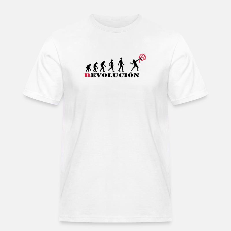 r-evolution, evolution, revolution, street art, - Männer Workwear T-Shirt - Weiß