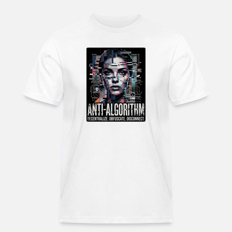 Anti Algorithm - Männer Workwear T-Shirt - Weiß