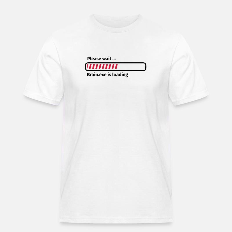 Please wait brain.exe is loading - Men's Workwear T-Shirt - white