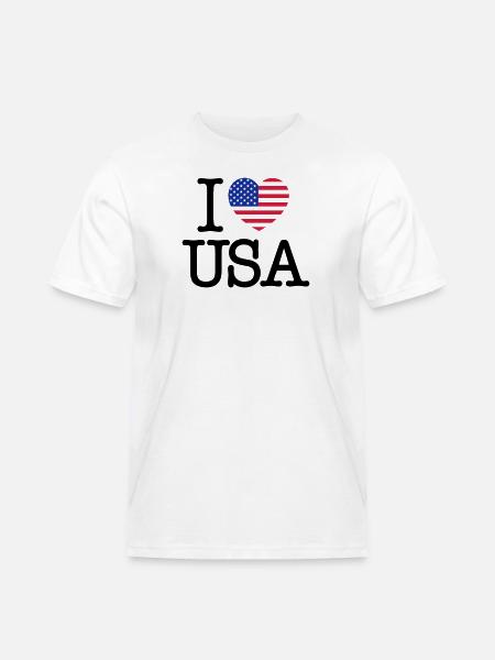I Love USA - T-shirt Workwear homme - blanc