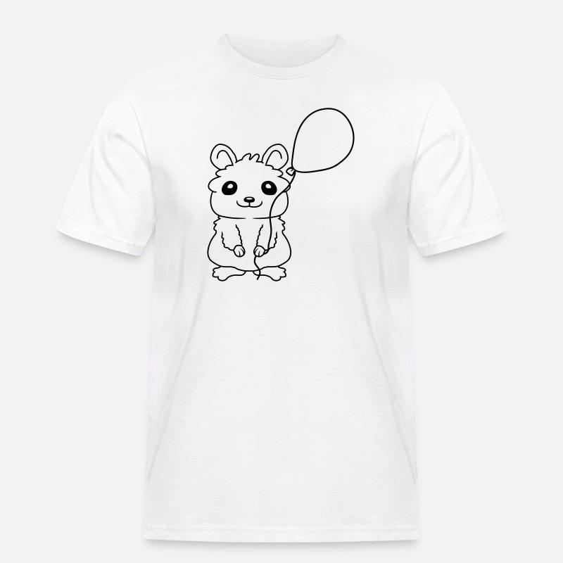 Hamster Balloon Gift Idea Comic - Men's Workwear T-Shirt - white