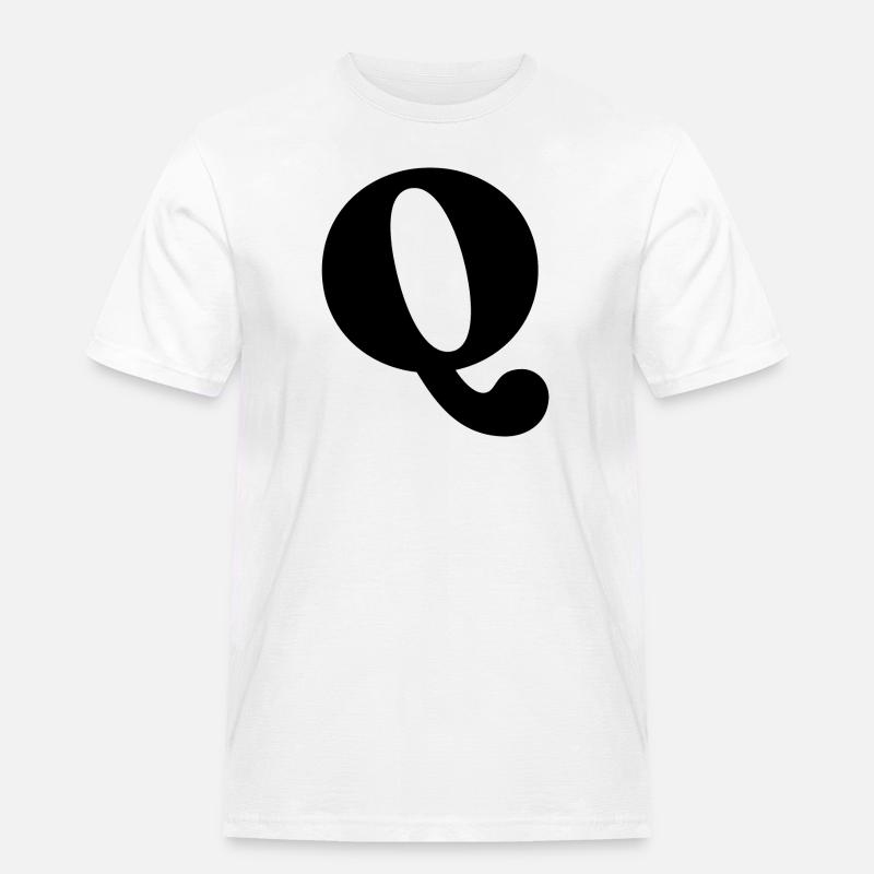 Buchstabe Q - Männer Workwear T-Shirt - Weiß