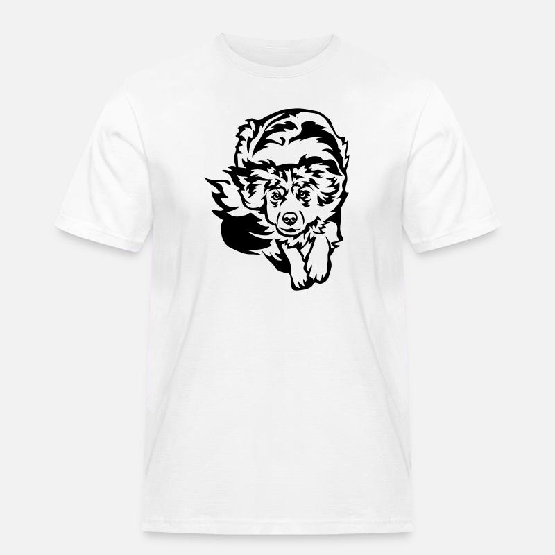 Australian Shepherd - Männer Workwear T-Shirt - Weiß