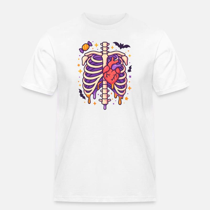 Anatomie Gothic Thoraxkäfig - Männer Workwear T-Shirt - Weiß